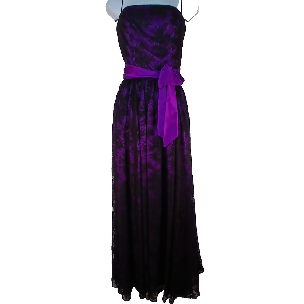 VTG Loralie Original 80s‎ Lace Gown Dress Size 6 Witchy Gothic Cosplay Vampiress - Picture 10 of 12